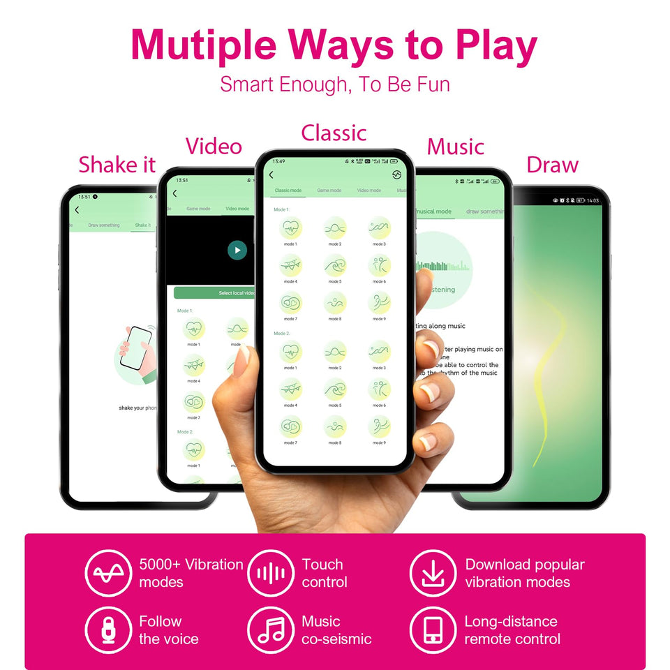 APP Remote Control G-spot Panty Vibrator, Pink Fun Long Distance Bluetooth Wearable, Rechargerable Adult Sex Toys More Than 10 V