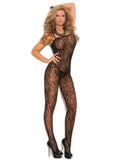 Rose Lace Bodystocking - O/S - Black
