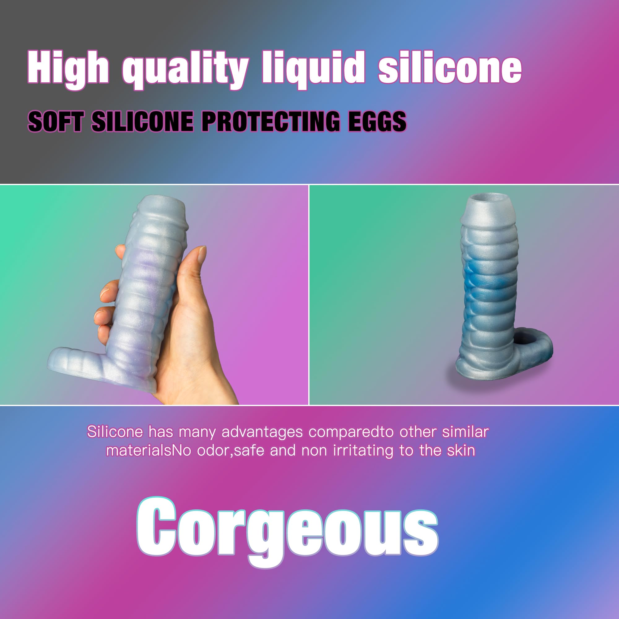 HanDuo 5.7'''' Dragon Penis Sleeve Girth Enhancer for Men, Reusable Silicon Dildo Sleeve,Cock Extender Sleeves Realistic, Penis