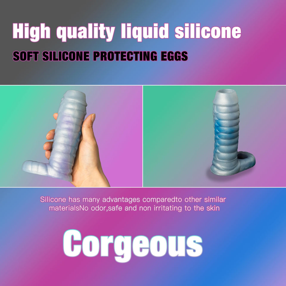 HanDuo 5.7'''' Dragon Penis Sleeve Girth Enhancer for Men, Reusable Silicon Dildo Sleeve,Cock Extender Sleeves Realistic, Penis