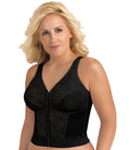 Exquisite Form womens Fully Front Close Longline Lace Posture Bra, Black, 44C US