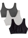 Fruit of the Loom Cotton Tank Bra for Women-Ultimate Comfort & Breathable Fit, Black/Heather Grey/Charcoal