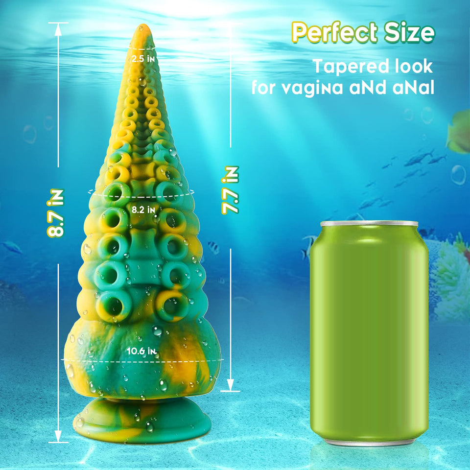 Tentacle Realistic Dildo for Women: 8.7'' Big Anal Dildo with Strong Suction Cup, Huge Monster Liquid Silicone Anal Plug Prostat