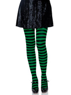 Nylon Stripe Tights O/S BLACK/