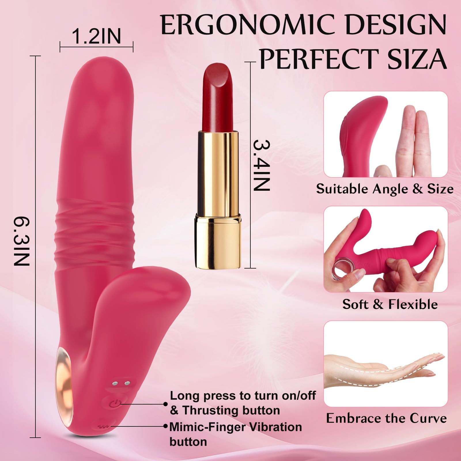 Rabbit Vibrator G Spot Vibrators, Sex Toy for Clitoral Nipple Anal - 2 in 1 Soft Clitoral Vibrator with 10 Vibrating Modes Water