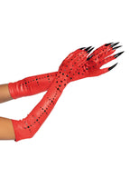 Rhinestone demon claw gloves. - O/S / RED
