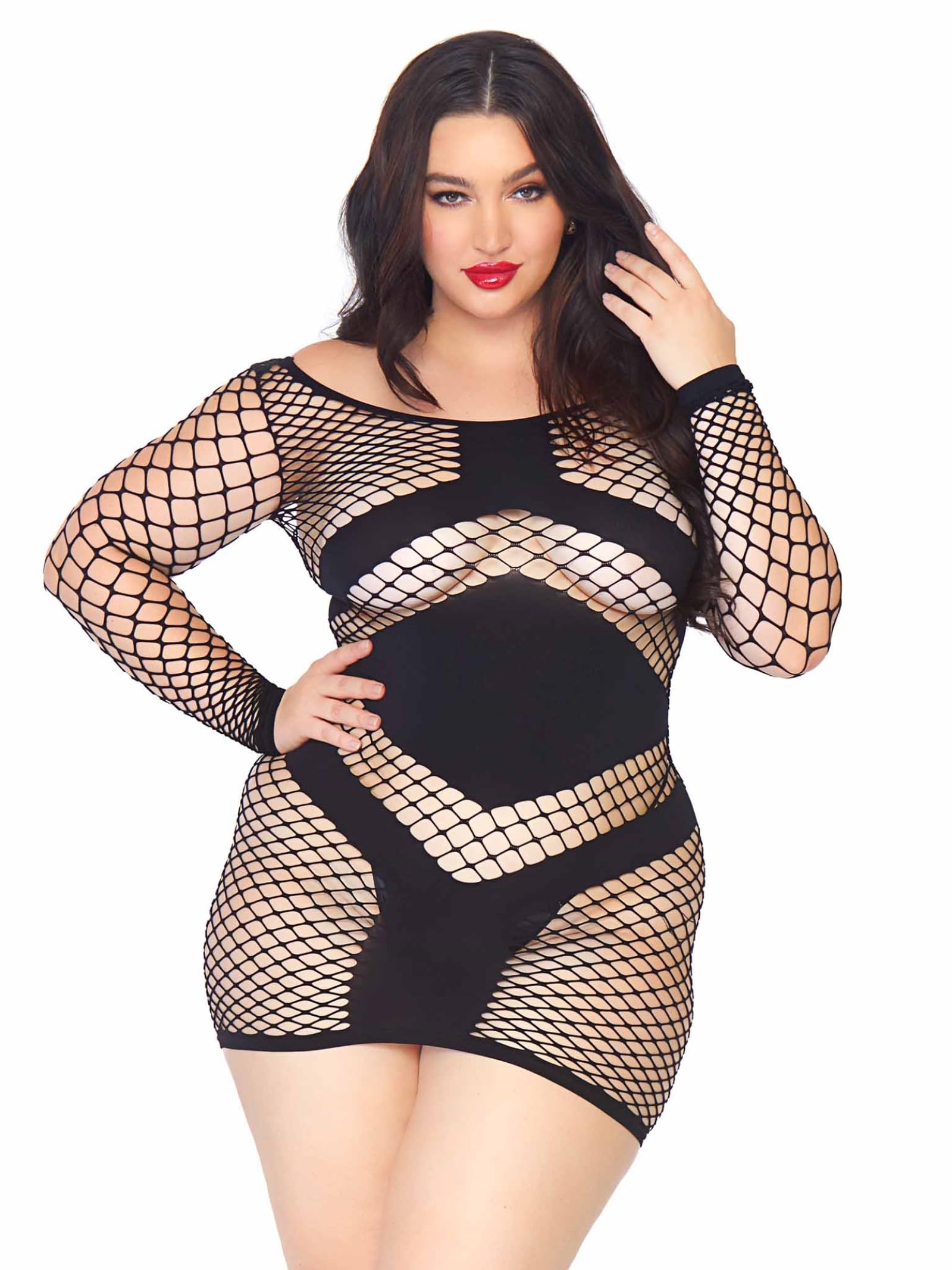 Diamond Net Long Sleeved Mini