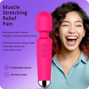 Vibrator Wand,Adult Sex Toy Wand, G Spot Dildo, Clit Vibrator, Sex Vibrators,Clitoris Stimulation,with 8 Speeds & 20 Patterns, Q