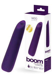 VeDO Boom Bullet Vibrator, Warming Rechargeable Waterproof 10 Vibration Mode Adult Sex Toy, Purple