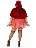 2 Pc Salem Sweetie, Includes Lace Up Patchwork Peasant Dress With Tattered Garter Skirt And Collared Caplet With Pointed Hood.