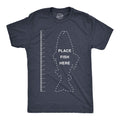 Mens Fish Ruler T Shirt Funny Fishing Measurement Tee Funny T Shirts Dad Joke Apparel for Men Cool Fishing Short Sleeve Novelty 