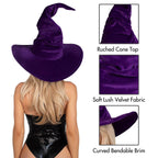 Velvet ruched witch hat.