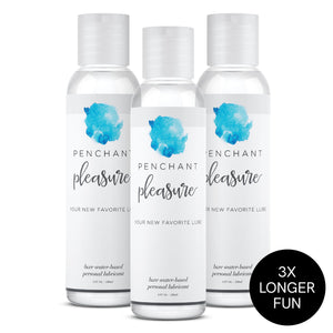 Penchant Water-Based Lube, Natural Moisturizing Lubricant Gel for Men, Women & Couples (3 Pack, 12Fl Oz Total)