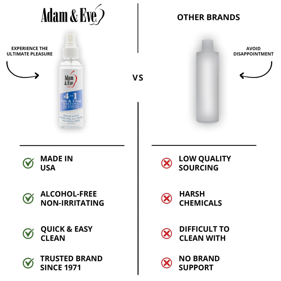 Adam & Eve Pure and Clean Misting Toy Cleaner, Tea Tree Oil Spray for Sex Toys, Water Based, Alcohol Free, Non Irritating, Non G