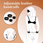 Sex Bondage Wrist & Thigh Cuffs BDSM Restraints Set,Sex Toys for Women Neck to Wrist Restraints Bondage Set,Adjustable Leg Strap