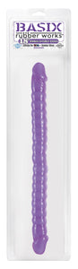 Basix 18-Inch Ribbed Double Dong, Purple