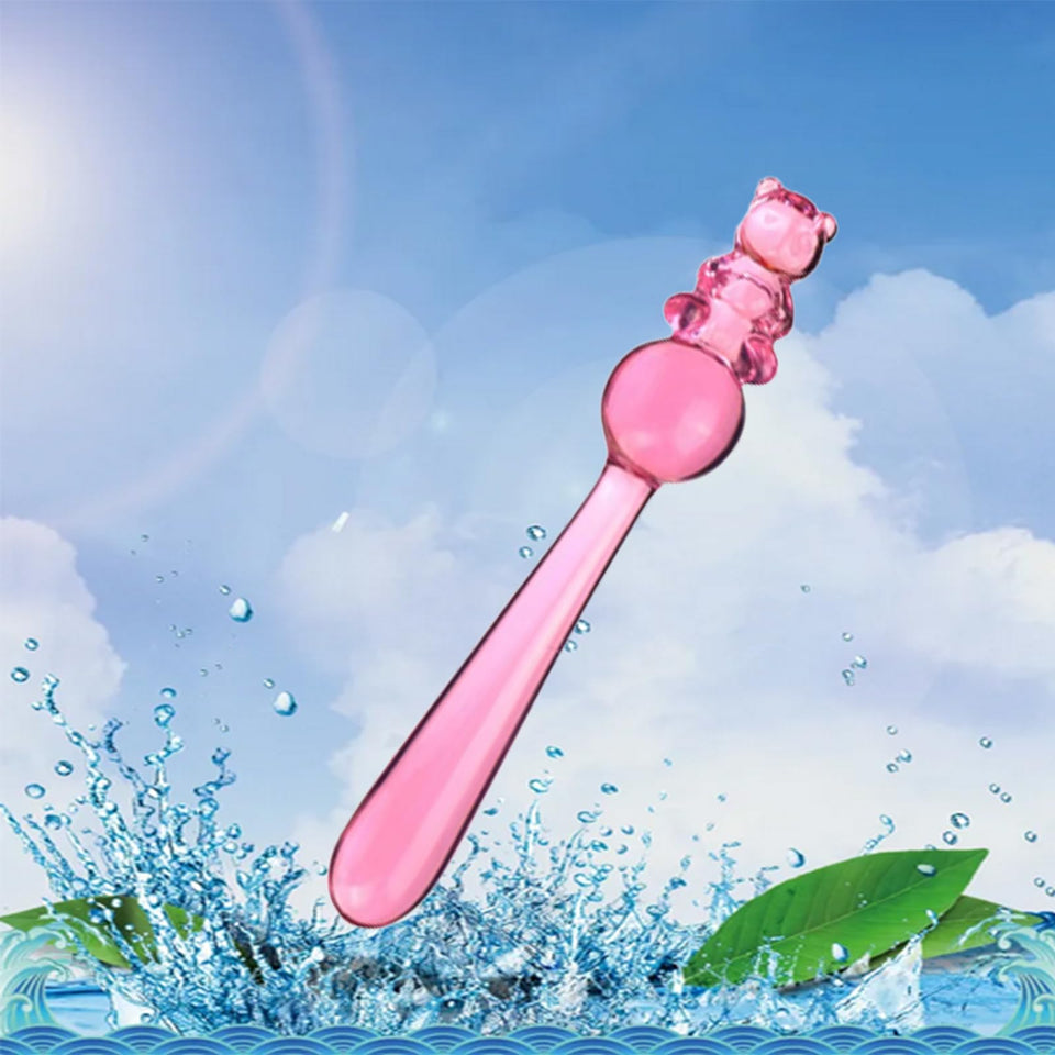 Crystal Glass Dildo Prostate Massager G Spot Stimulator,Long Glass Dildo Crystal Penis Thruster Pleasure Wand Anal Plug Vaginal