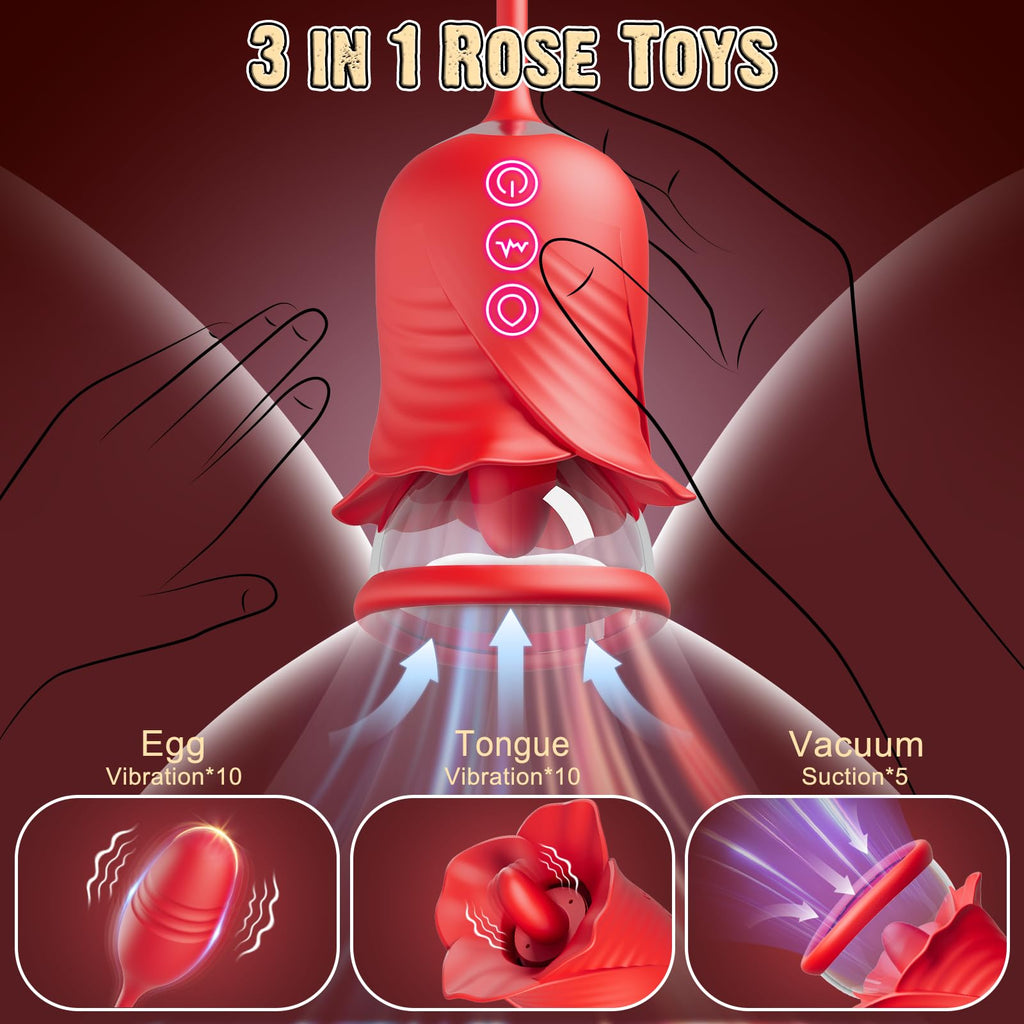 Women Sex Toy Sucking Vibrators - Clitoris Vagina Pussy Pump Tongue Vibrators for Women Quick Sexual Pleasure, 5 & 10 Modes, Fem