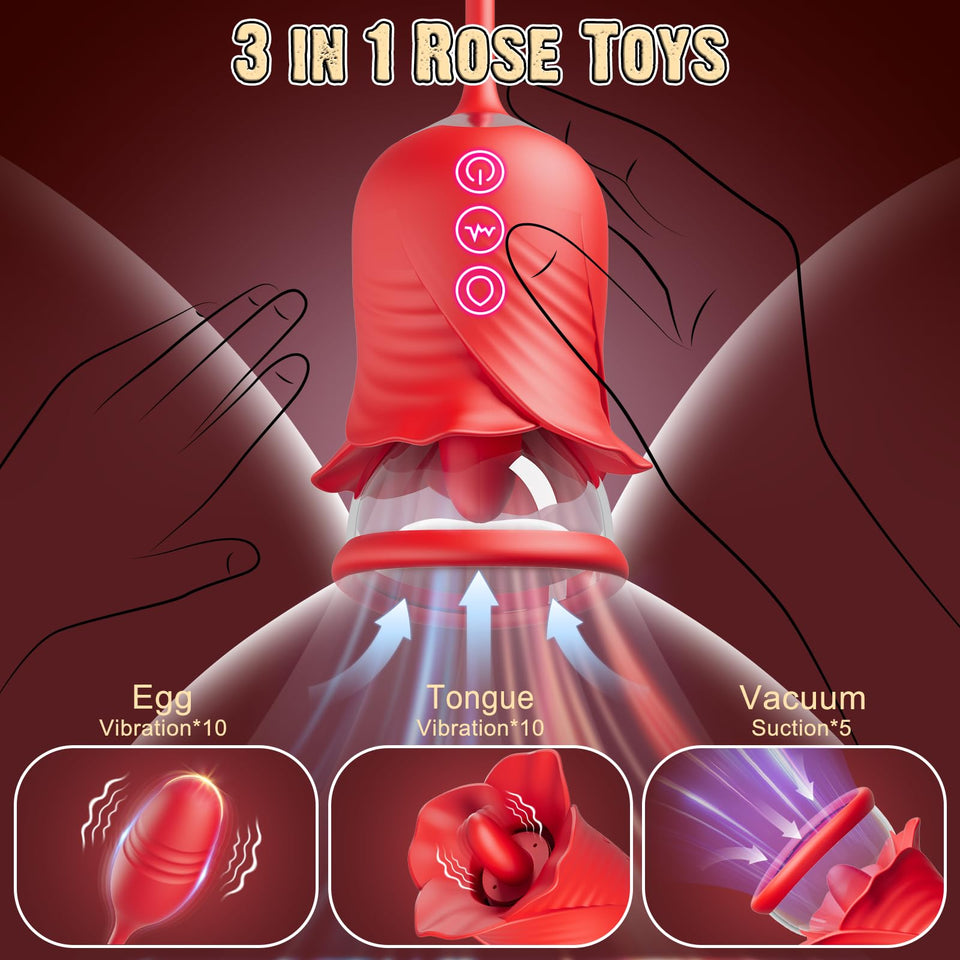 Women Sex Toy Sucking Vibrators - Clitoris Vagina Pussy Pump Tongue Vibrators for Women Quick Sexual Pleasure, 5 & 10 Modes, Fem