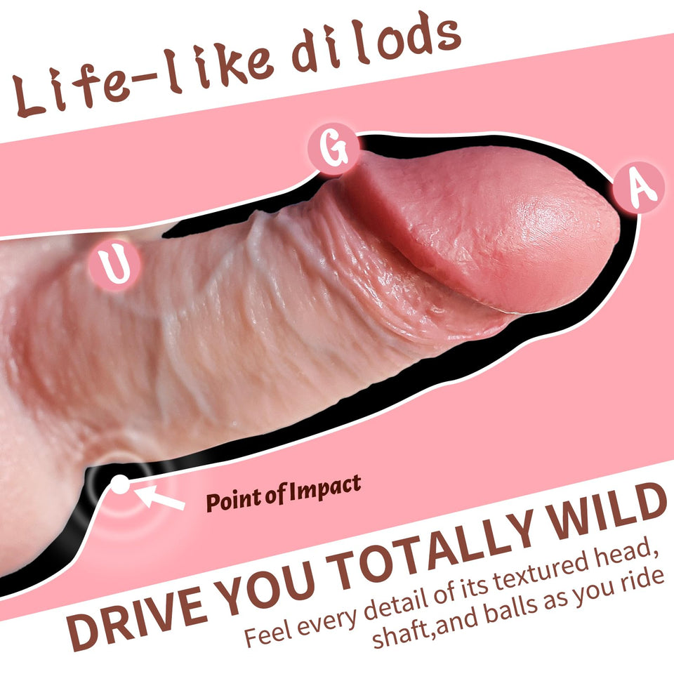 6.5 Inch Small Realistic Dildo for Beginners, Reproduction Real Dildos Lifelike Thick Silicone Penis Hands-Free Play, Flexible C