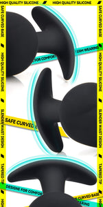 Anal Plug for Comfortable Long-Term Wear - Silicone Butt Plug Dilator with Curved Base & Slender Waist - 5.35 x 2.16 inch Prosta