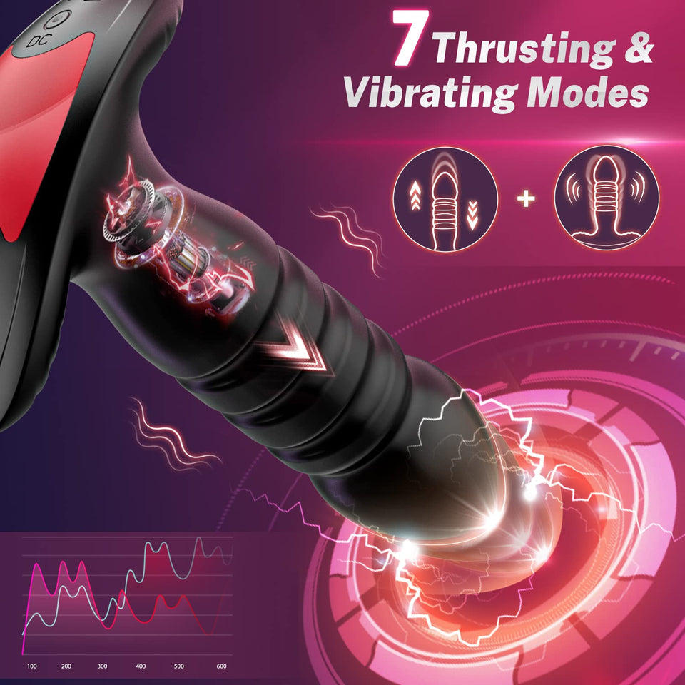 Anal Plug Vibrator with App Control Sex Toy for Men Women - Prostate Massager with 7 Thrusting & Vibrating Modes Adult Anal Vibr