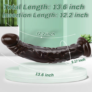 XINBALE Realistic Dildo, Total Length 13.6 '' Insertion Length 12.2 '' and 1.73 '' Diameter Dildo, Big Huge Dildo with Strong Su