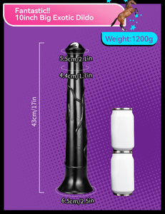 Faak Realistic Horse Dildo 17Inch Huge Thick Animal Dildo Anal Plug For Man Adult Toys For Women And Men Couples (Black)