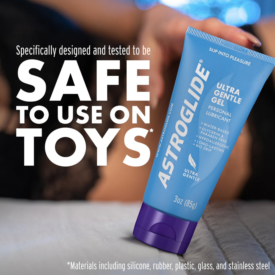Astroglide Ultra Gentle Sex Lube Gel (3 Oz.) | Water Based Personal Lubricant For Men, Women, Couples | No Parabens Or Glycerin And Hypoallergenic