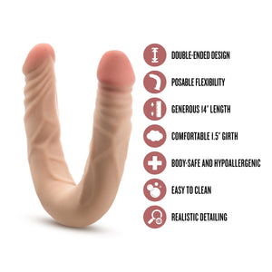 Dr Skin Plus - 14 Posable Double Dong - Beige ''