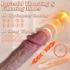 Thrusting Dildo Vibrator Sex Toys - Realistic G-Spot Silicone Suction Cup Vibrating Dildos with 10 Modes for Anal Vagina Sex Sti