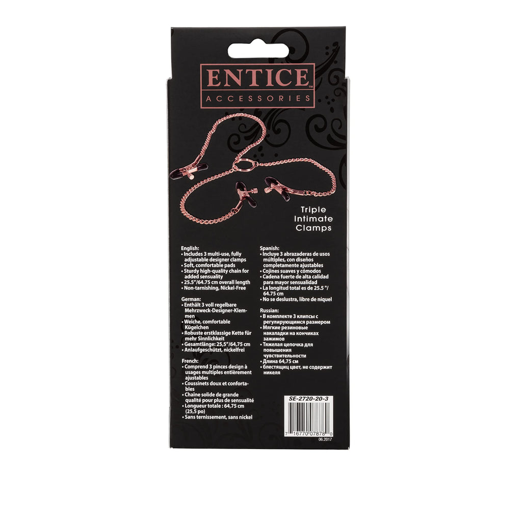 Calexotics Novelties Entice Triple Intimate Clamps, Gold