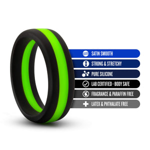 Performance Silicone Go Pro Cock Ring Black/Green/Black