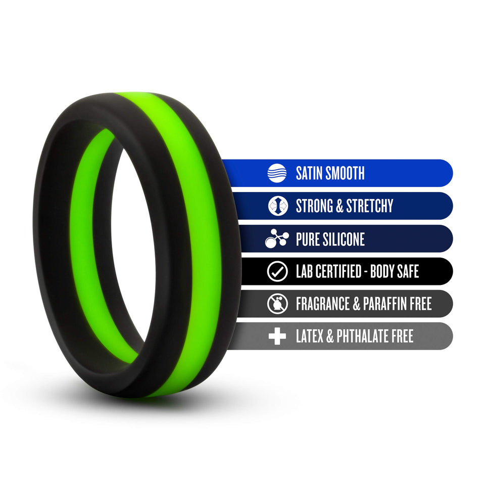 Performance Silicone Go Pro Cock Ring Black/Green/Black