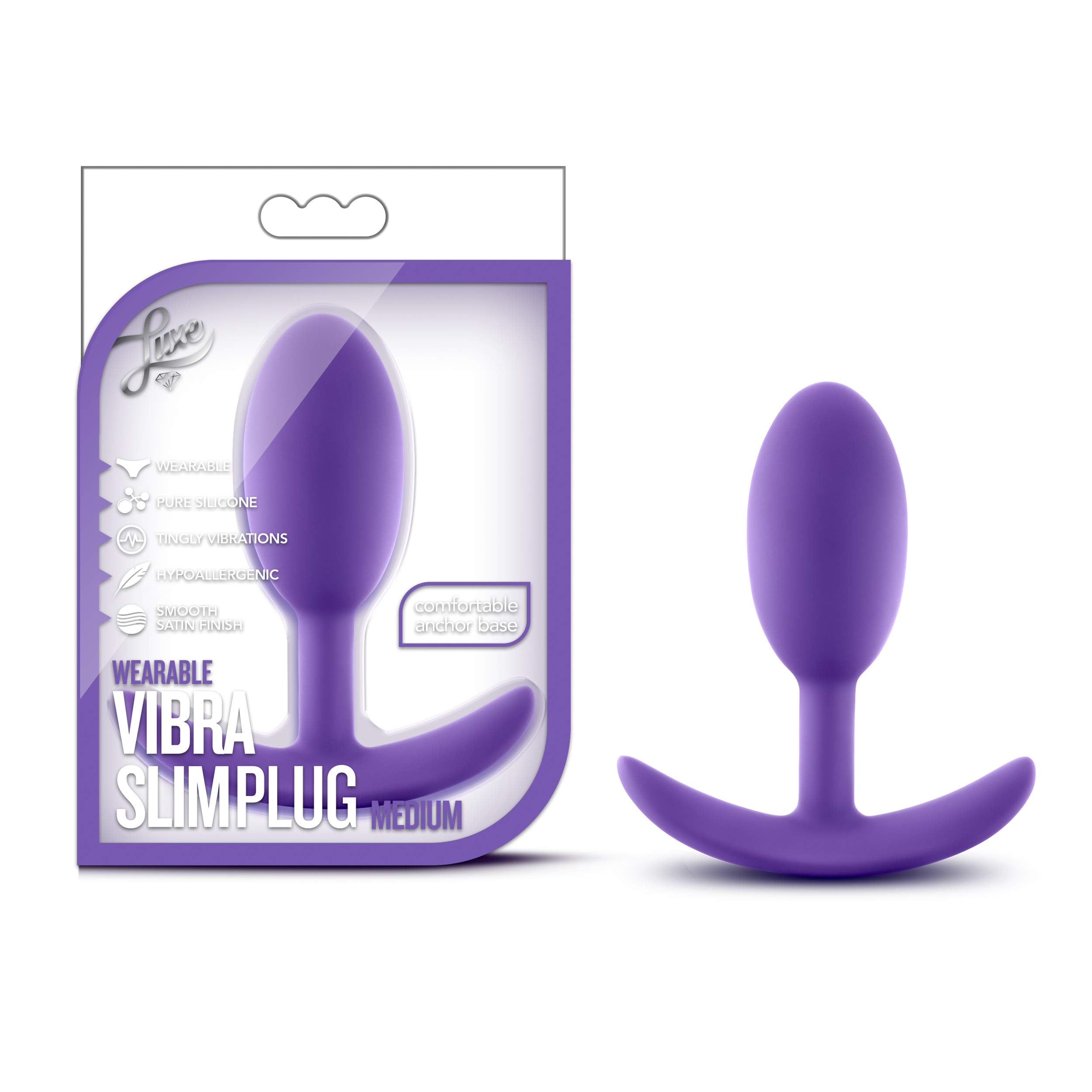 Blush Luxe 4 Silicone Wearable Vibra Slim Anal Plug, Soft Medium Extended Wear Butt Plug, Subtle Internal Stimulation While You 