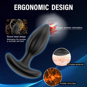 Anal Plug Butt Plug with Remote - 4Pcs Anal Sex Toys, Butt Plush, Remote Control Vibrator Plug Anal with 10 Vibration Modes, Adu