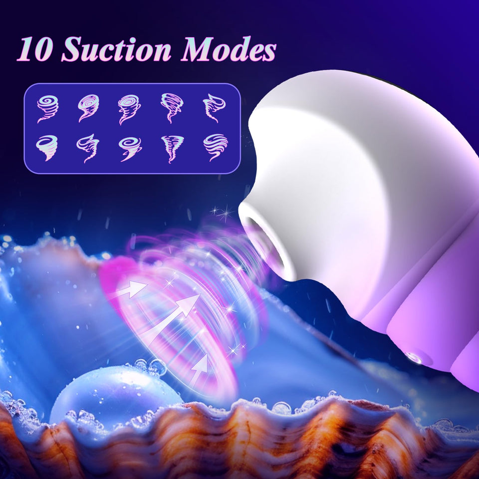 Sucking Vibrator Women Sex Toys - Bszone Conch Adult Sex Toys Clitoral Nipple Suction Vibrators with 10 Sucking Modes, Wide Open