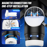 AOOXOOA Sex Toys for Men Automatic Male Masturbator Penis Pump, 9 Scrotal Vibrations, Wing Handle Design, 9 Thrusting, LCD Displ