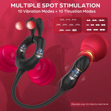 Thrusting Anal Toys Prostate Massager, lvhua 4 in 1 Male Sex Toy for Men Couples, 10 Vibrations x 10 Thrustions Remote Control A