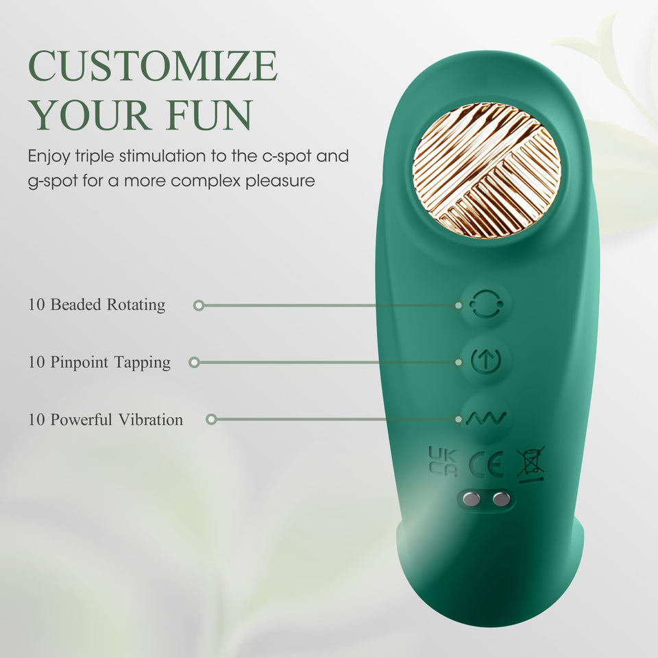 Secret Lover Clitoral Rotating G Spot Vibrator, 3IN1 Dildo Vibrators Female Sex Toys with 10 Rotating & Tapping Vibration Modes,