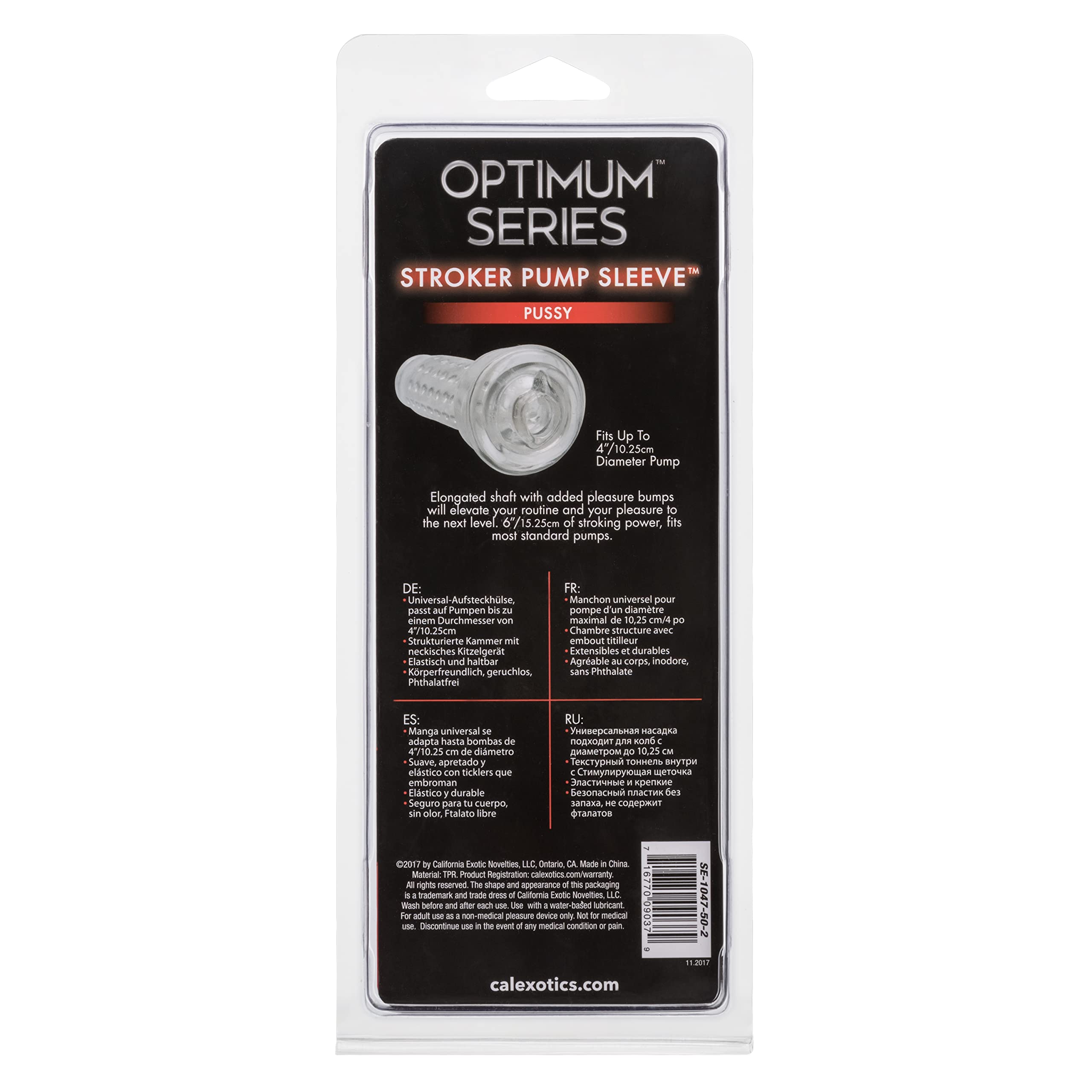CalExotics Optimum Series Stroker Pussy Pump Sleeve - Male Silicone Masturbation Sleeve - 6.25 Inch Adult Masturbator Sex Toy -