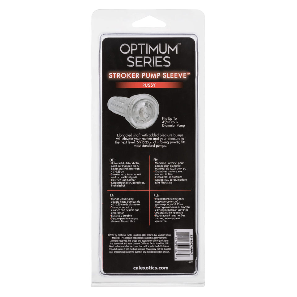 CalExotics Optimum Series Stroker Pussy Pump Sleeve - Male Silicone Masturbation Sleeve - 6.25 Inch Adult Masturbator Sex Toy -