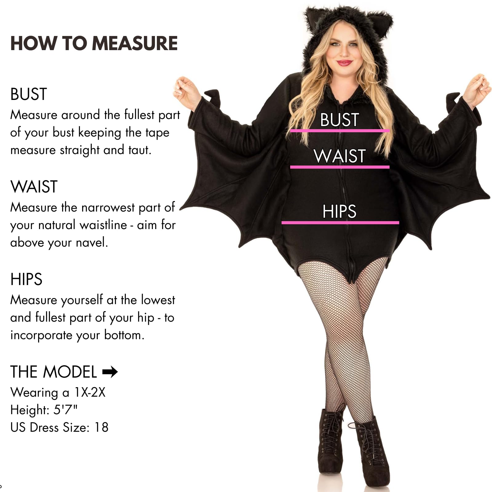 Cozy Bat,Dress W/Bat Wing Sleeves And Furry Ear Hood Small Black