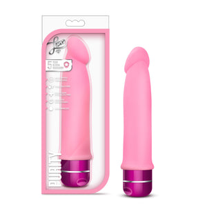 Blush Purity  75 Inch Platinum cured Puria Silicone g Spot Vibrator Dildo  Enveloped In Satin Smooth Ultrasilk  Powerful Not