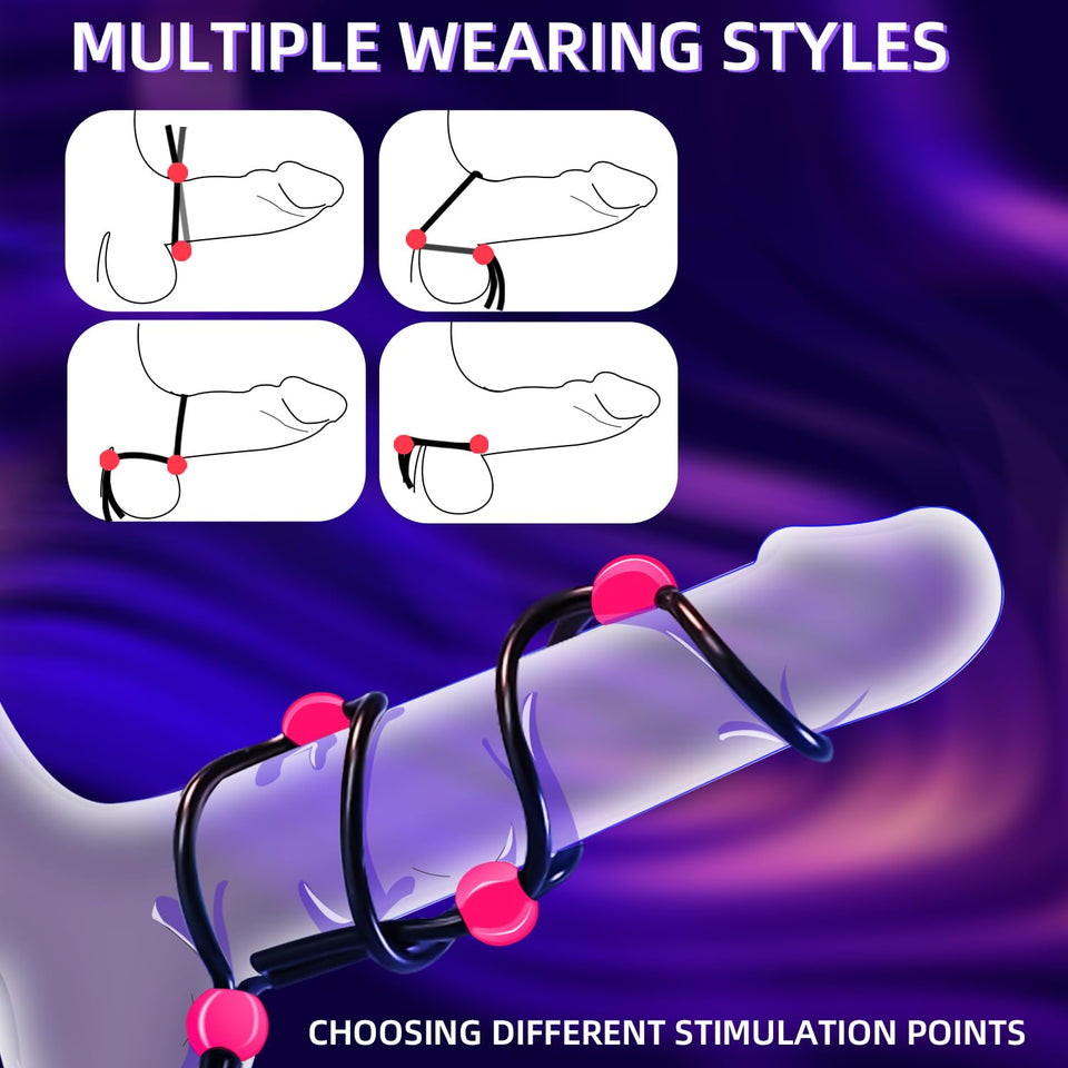 Cock Ring Adjustable Male Penis Ring Silicone 7 Different Sizes Cock Ring O Ring Male Penis Erection Extension Long Lasting Firm