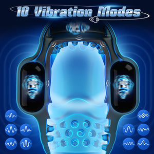 Vibiul Male Sex Toys for Men - 4IN1 Male Masturbator Penis Vibrator 10 Vibrating & 3 Motors Stroker with App Control, 360 Wrappi