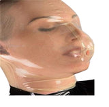 MFMYEE Transparent Latex Mask Rubber SM Fetish Full Bondage Mask Erotic Cosplay hood