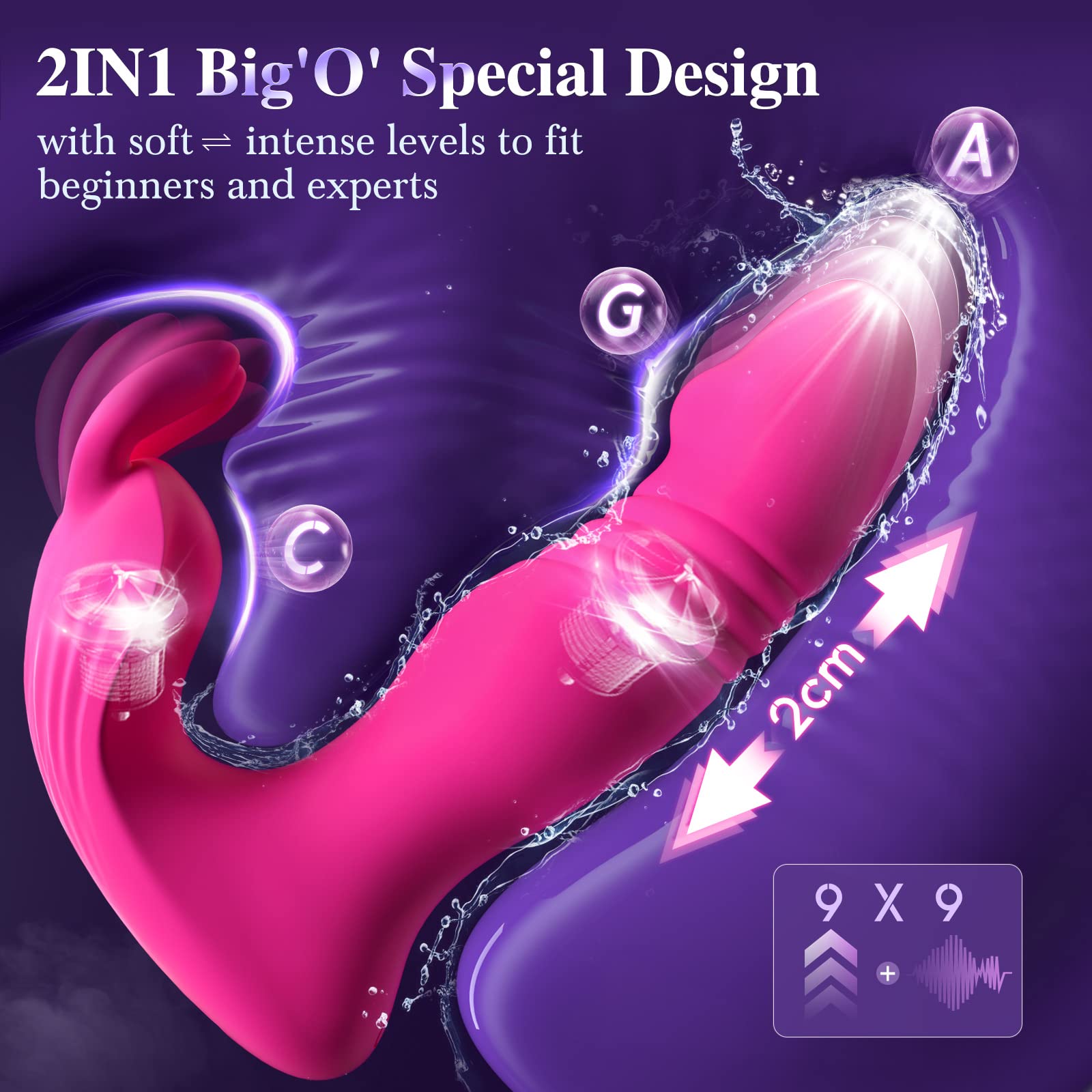 Wearable Vibrator for Women Sex Toys - 3IN1 App Remote Control Vibrator Wearable, Adult Toys with 9 Bunny Vibrators & 9 Thrustin