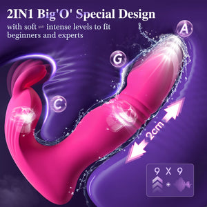 Wearable Vibrator for Women Sex Toys - 3IN1 App Remote Control Vibrator Wearable, Adult Toys with 9 Bunny Vibrators & 9 Thrustin
