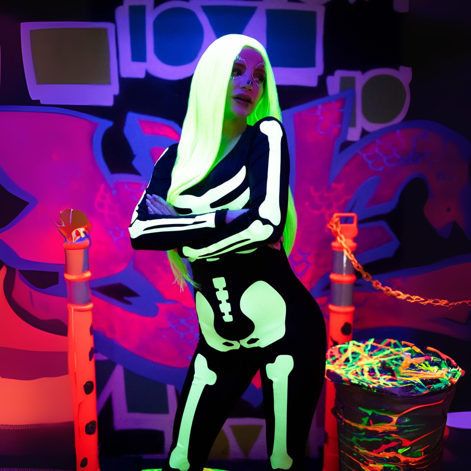 Spandex Printed Glow-In-The-Da